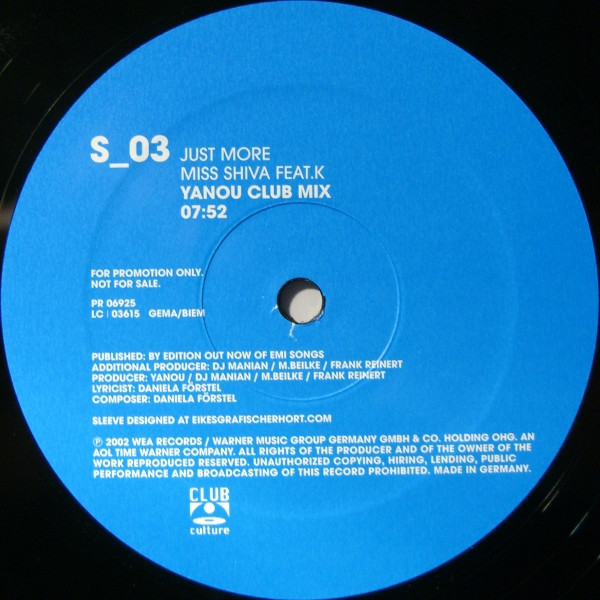 Miss Shiva Feat. K - Just More | Club Culture (PR 06925) - 6 Miss Shiva Feat. K - Just More | Club Culture (PR 06925) - 6