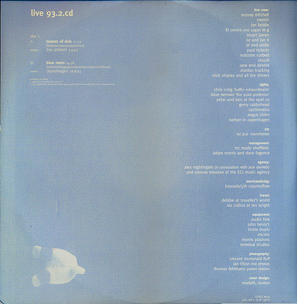 The Orb - Live 93 | Island Records (ILPSQ 8022) - 16 The Orb - Live 93 | Island Records (ILPSQ 8022) - 16