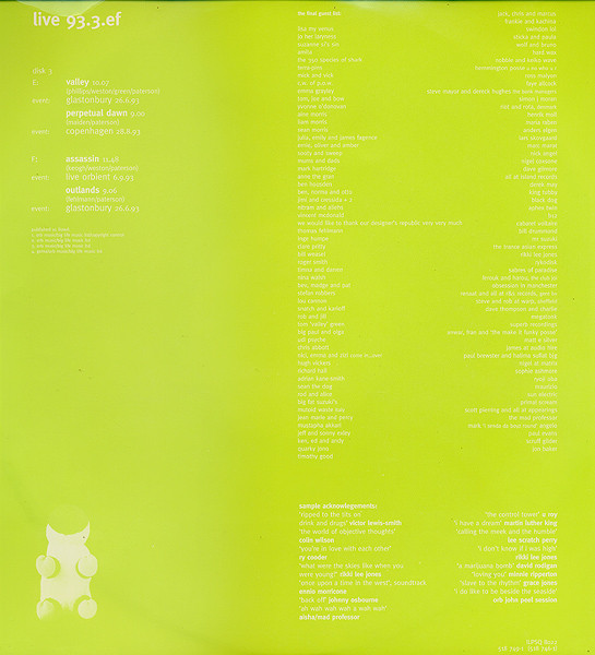 The Orb - Live 93 | Island Records (ILPSQ 8022) - 12 The Orb - Live 93 | Island Records (ILPSQ 8022) - 12