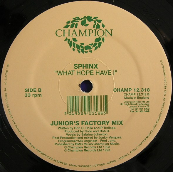 Sphinx - What Hope Have I | Champion (CHAMP 12.318) - 4