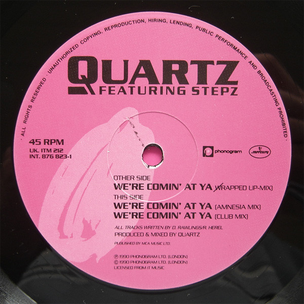 Quartz Featuring Stepz - We're Coming At Ya | Mercury (ITM 212) - 3
