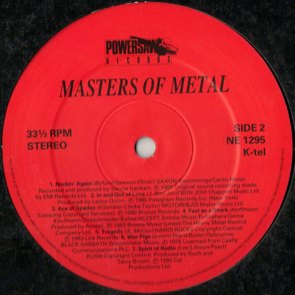 Various - Masters Of Metal | Powersaw Records (NE 1295) - 4 Various - Masters Of Metal | Powersaw Records (NE 1295) - 4