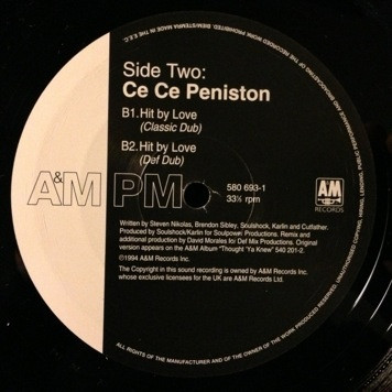 Ce Ce Peniston - Hit By Love | A&M PM (580 693-1) - 3