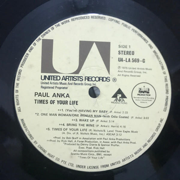 Paul Anka - Times Of Your Life | United Artists Records (UA-LA569-G) - 3