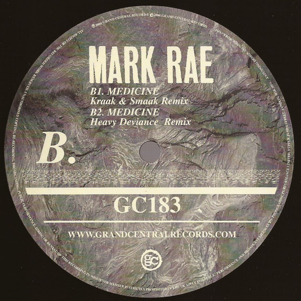 Mark Rae - Medicine | Grand Central Records (GC 183) - 3 Mark Rae - Medicine | Grand Central Records (GC 183) - 3