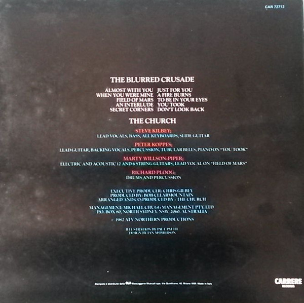 The Church - The Blurred Crusade | Carrere (CAR 72713) - 2