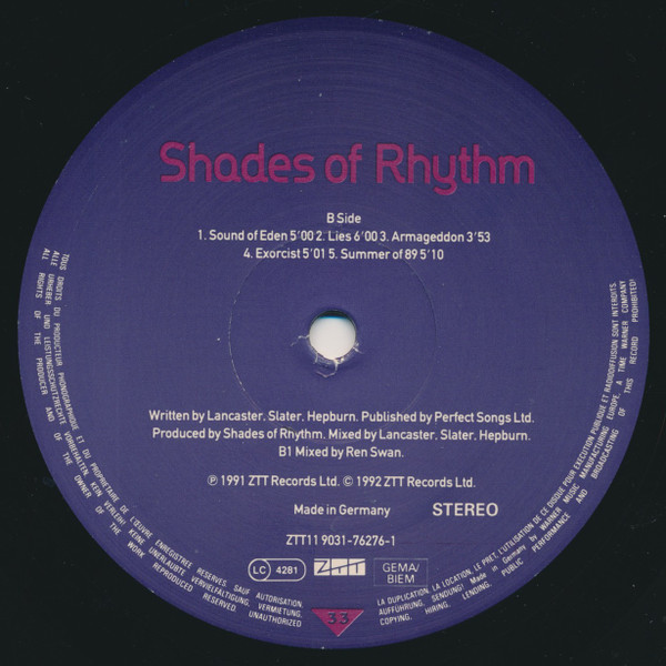 Shades Of Rhythm - The Album | ZTT (ZTT11) - 3