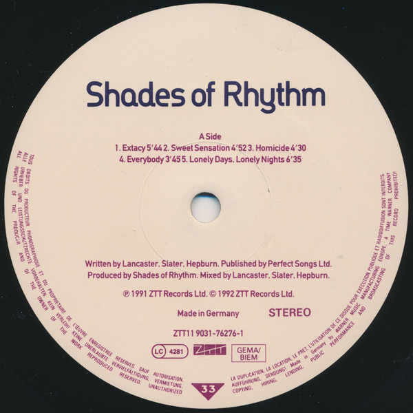 Shades Of Rhythm - The Album | ZTT (ZTT11) - 2