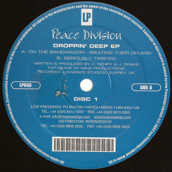 Peace Division - Droppin' Deep EP | Low Pressings (LP040) - main