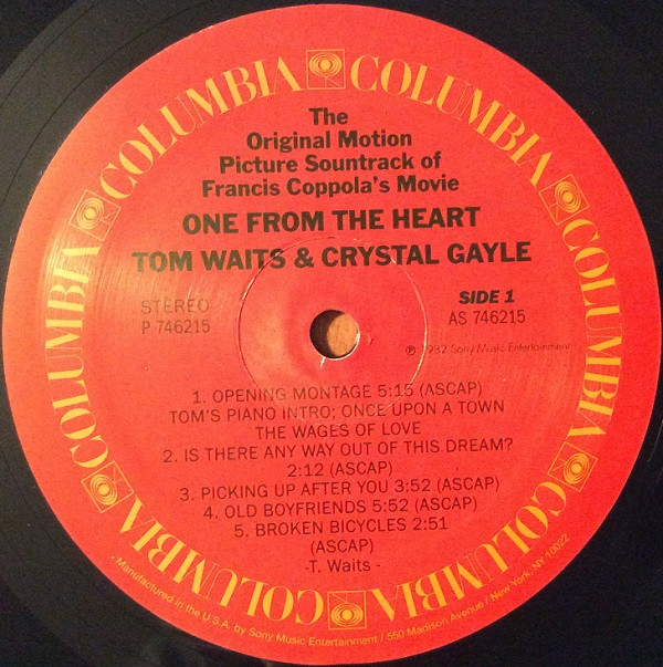 One From The Heart (The Original Motion Picture Soundtrack Of Francis Coppola's Movie)