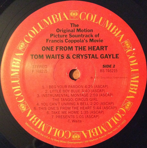 One From The Heart (The Original Motion Picture Soundtrack Of Francis Coppola's Movie)