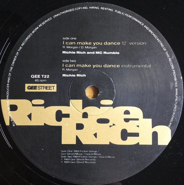 Richie Rich - I Can Make You Dance | Gee Street (GEE T22) - 3