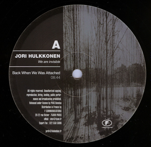 Jori Hulkkonen - We Are Invisible | F Communications (F 126) - 4 Jori Hulkkonen - We Are Invisible | F Communications (F 126) - 4