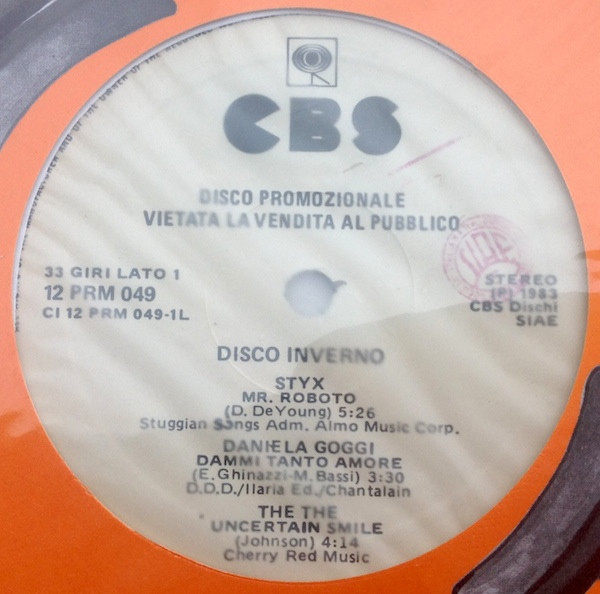Various - Disco Inverno | CBS (12 PRM 049) - 2 Various - Disco Inverno | CBS (12 PRM 049) - 2