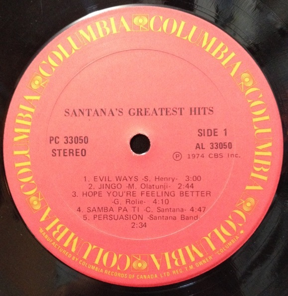 Santana - Santana's Greatest Hits | Columbia (PC 33050) - 3