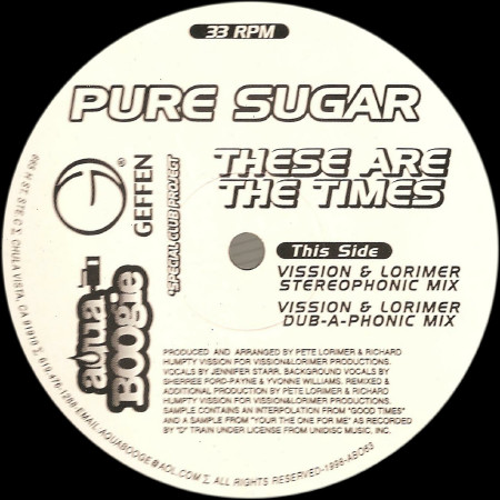 Pure Sugar - These Are The Times | Aqua Boogie Records (AB063) - main