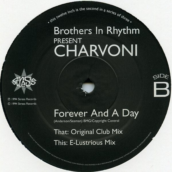 Brothers In Rhythm Presents Charvoni - Forever And A Day | Stress Records (12 STR 36) - main