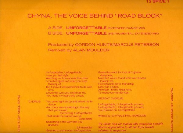 Chyna - Unforgettable | Spice Records (12 SPICE 1) - 4