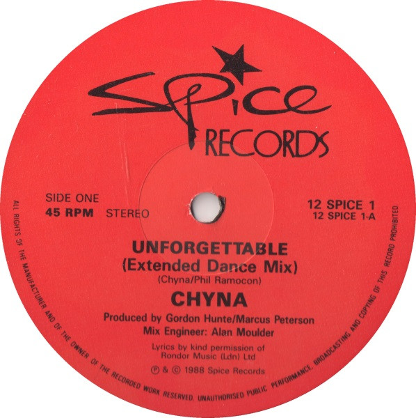 Chyna - Unforgettable | Spice Records (12 SPICE 1) - 2