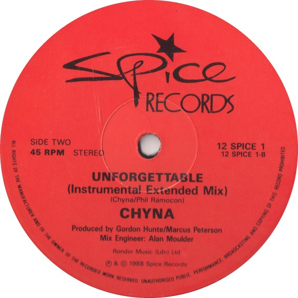 Chyna - Unforgettable | Spice Records (12 SPICE 1) - 3