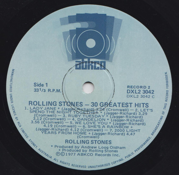 The Rolling Stones - 30 Greatest Hits | ABKCO (DXL2-3042) - 4