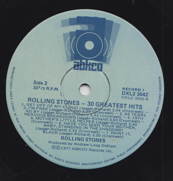 The Rolling Stones - 30 Greatest Hits | ABKCO (DXL2-3042) - 3