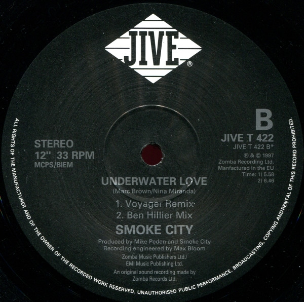 Smoke City - Underwater Love | Jive (JIVE T 422) - 4
