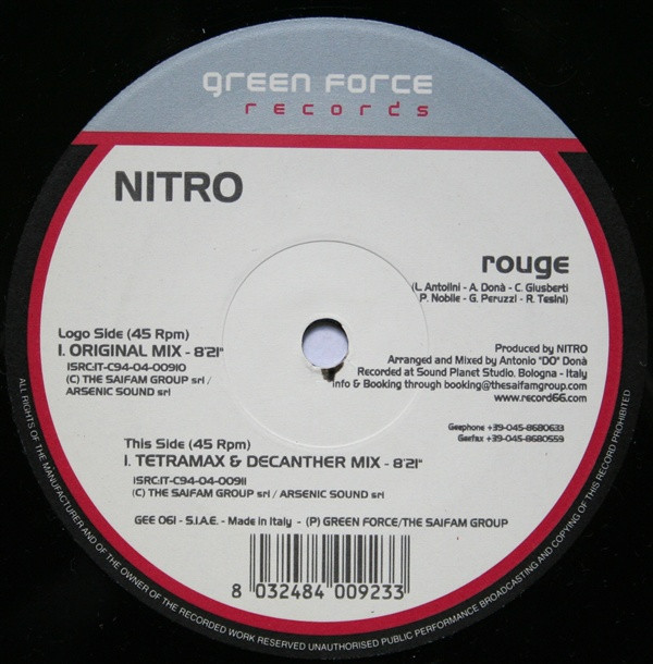 Nitro - Rouge | Green Force (GEE 061) - 2