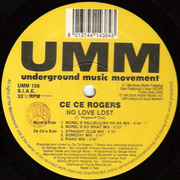 Ce Ce Rogers - No Love Lost | UMM (UMM 138) - main
