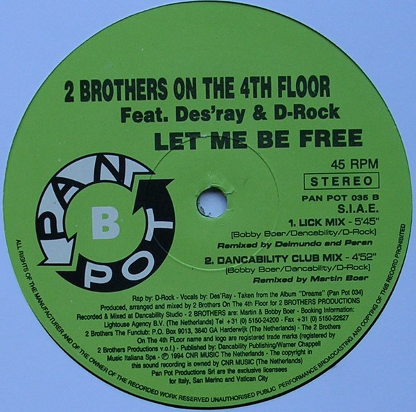 2 Brothers On The 4th Floor Feat. Des'Ray And D-Rock - Let Me Be Free | Pan Pot (PAN POT 035) - 4
