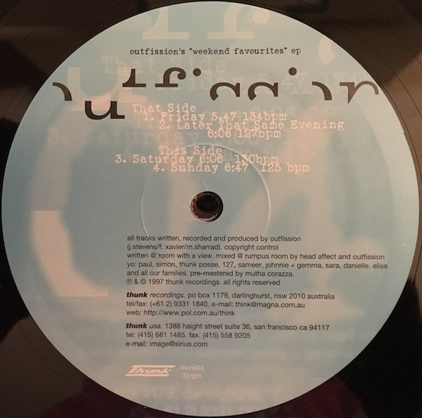Outfission - Weekend Favourites EP | Thunk (thunk04) - main