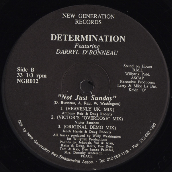 Determination Featuring Darryl D'Bonneau - Not Just Sunday | New Generation Records (NGR012) - 2 Determination Featuring Darryl D'Bonneau - Not Just Sunday | New Generation Records (NGR012) - 2