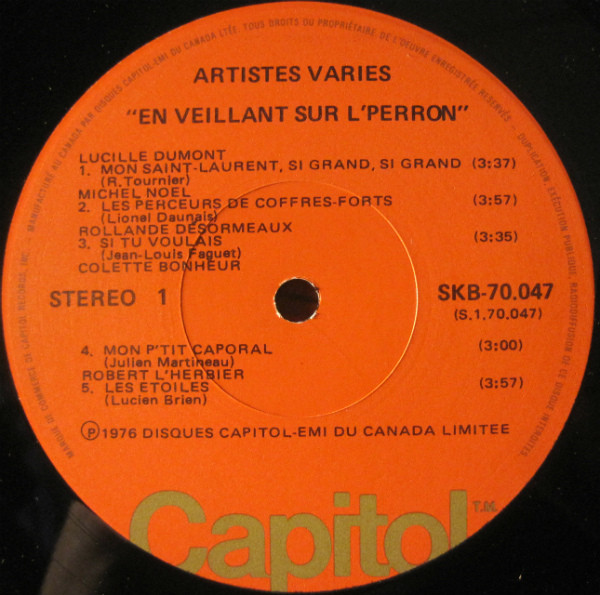 Various - En Veillant Sur L'Perron | Capitol Records (SKB70047) - 3 Various - En Veillant Sur L'Perron | Capitol Records (SKB70047) - 3