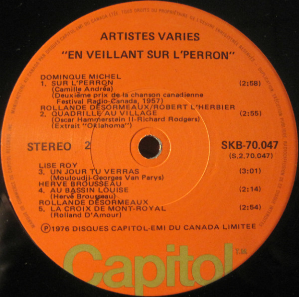 Various - En Veillant Sur L'Perron | Capitol Records (SKB70047) - 4 Various - En Veillant Sur L'Perron | Capitol Records (SKB70047) - 4