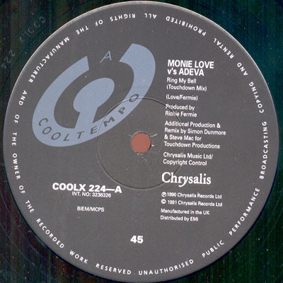 Monie Love Vs Adeva - Ring My Bell | Cooltempo (COOLX 224) - 3 Monie Love Vs Adeva - Ring My Bell | Cooltempo (COOLX 224) - 3