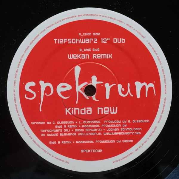Spektrum - Kinda New | Nonstop Recordings (SPEKT004X) - 4