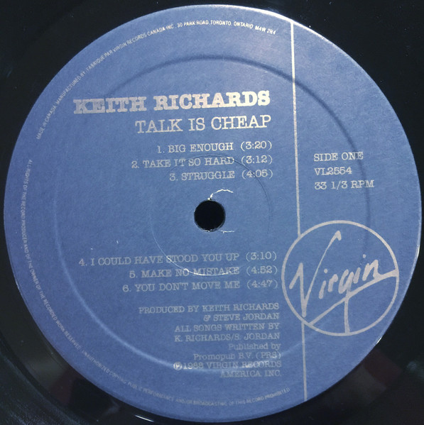 Keith Richards - Talk Is Cheap | Virgin (VL2554) - 3