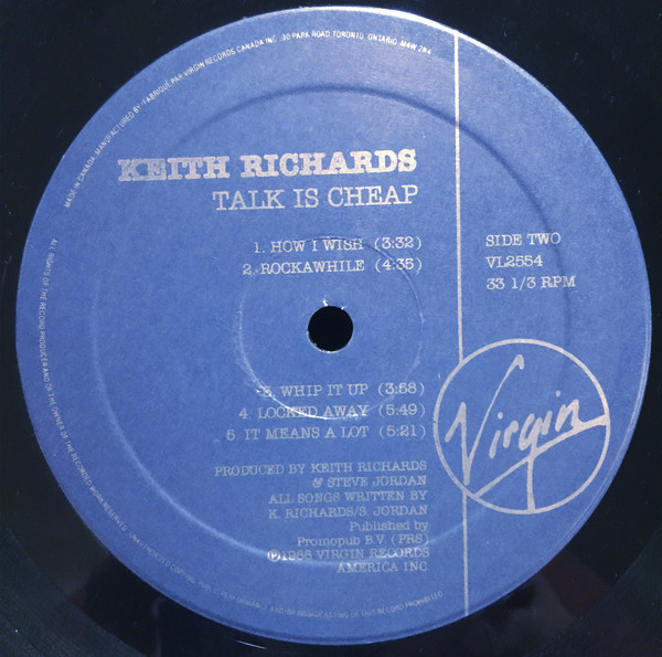 Keith Richards - Talk Is Cheap | Virgin (VL2554) - 4
