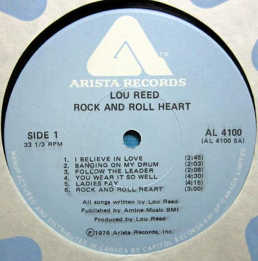 Lou Reed - Rock And Roll Heart [Vinyl] | Arista (AL 4100) - 3