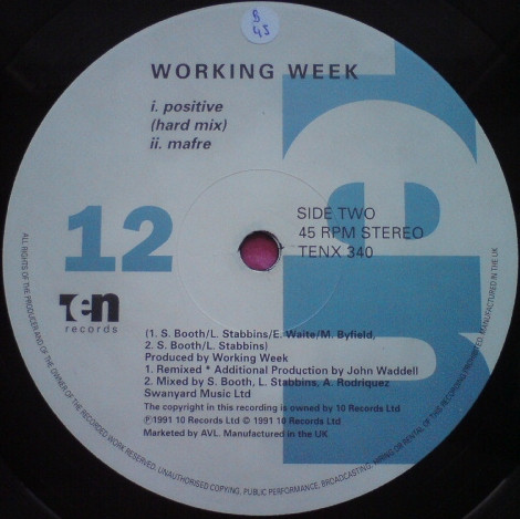Working Week - Positive | 10 Records (TENX 340) - 4