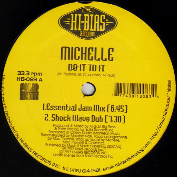 Michelle - Do It To It | Hi-Bias Records (HB-083) - main