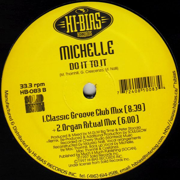 Michelle - Do It To It | Hi-Bias Records (HB-083) - 2