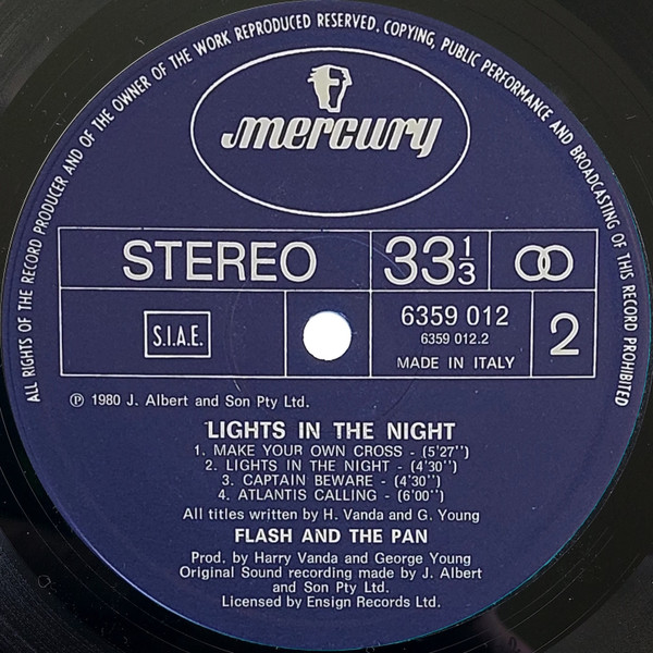 Flash And The Pan - Lights In The Night | Mercury (6359 012) - 4