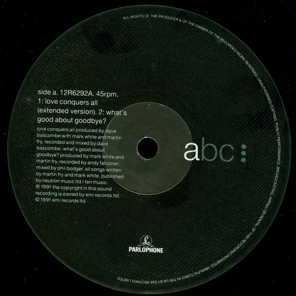 ABC - Love Conquers All | Parlophone (12R6292) - 3
