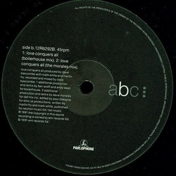ABC - Love Conquers All | Parlophone (12R6292) - 4