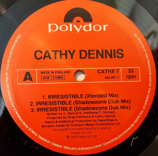 Cathy Dennis - Irresistible | Polydor (CATHX 7) - 3 Cathy Dennis - Irresistible | Polydor (CATHX 7) - 3