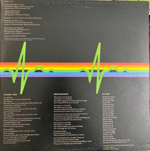Pink Floyd - The Dark Side Of The Moon | Harvest (SMAS-11163) - 3
