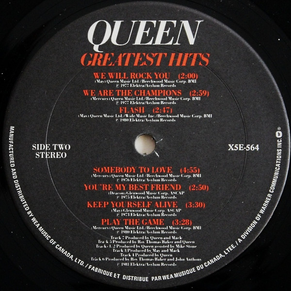 Queen - Greatest Hits | Elektra (X5E-564) - 4