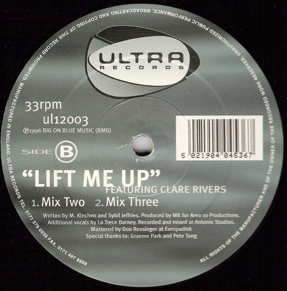 MK  &  Clare Rivers - Lift Me Up | Ultra Records (ul12003) - 3
