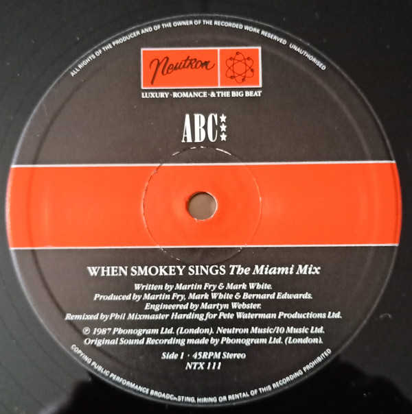 ABC - When Smokey Sings | Neutron Records (NTX 111) - 3 ABC - When Smokey Sings | Neutron Records (NTX 111) - 3